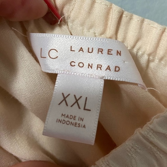 LC Lauren Conrad Plus Size Tiered Pinafore Zigzag Light Peach Dress Size XXL - Picture 4 of 12